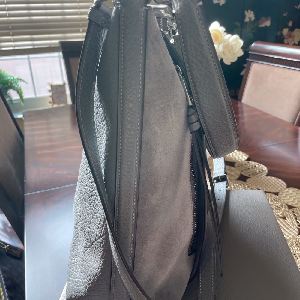 Coach Gray Pebbled Leather Hobo Shoulder Bag - Picture 5 of 12